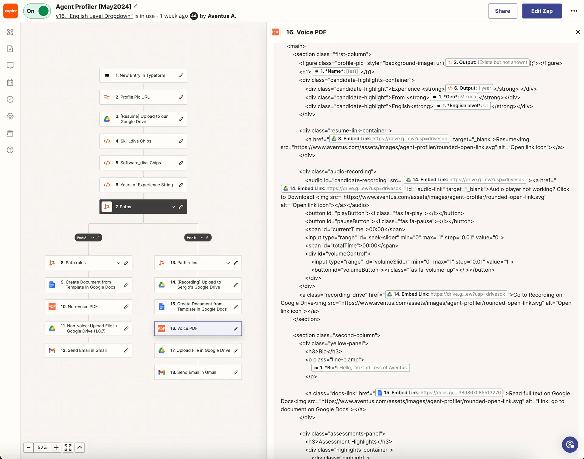 Automatización de reclutamiento · Aventus