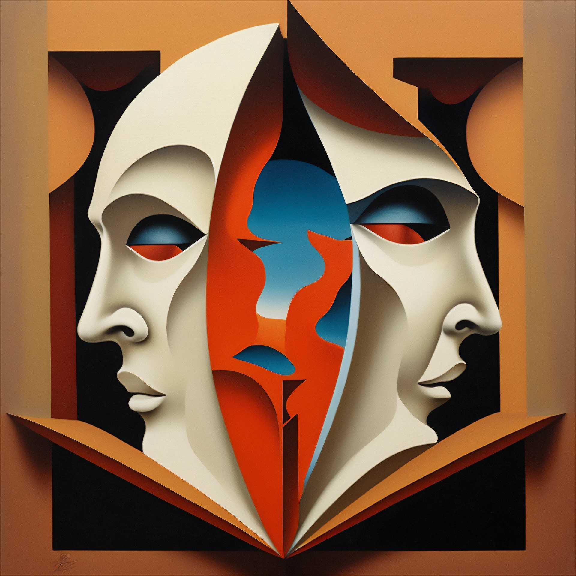 Arte digital sobre el acto de equilibrio en la vida contemporánea