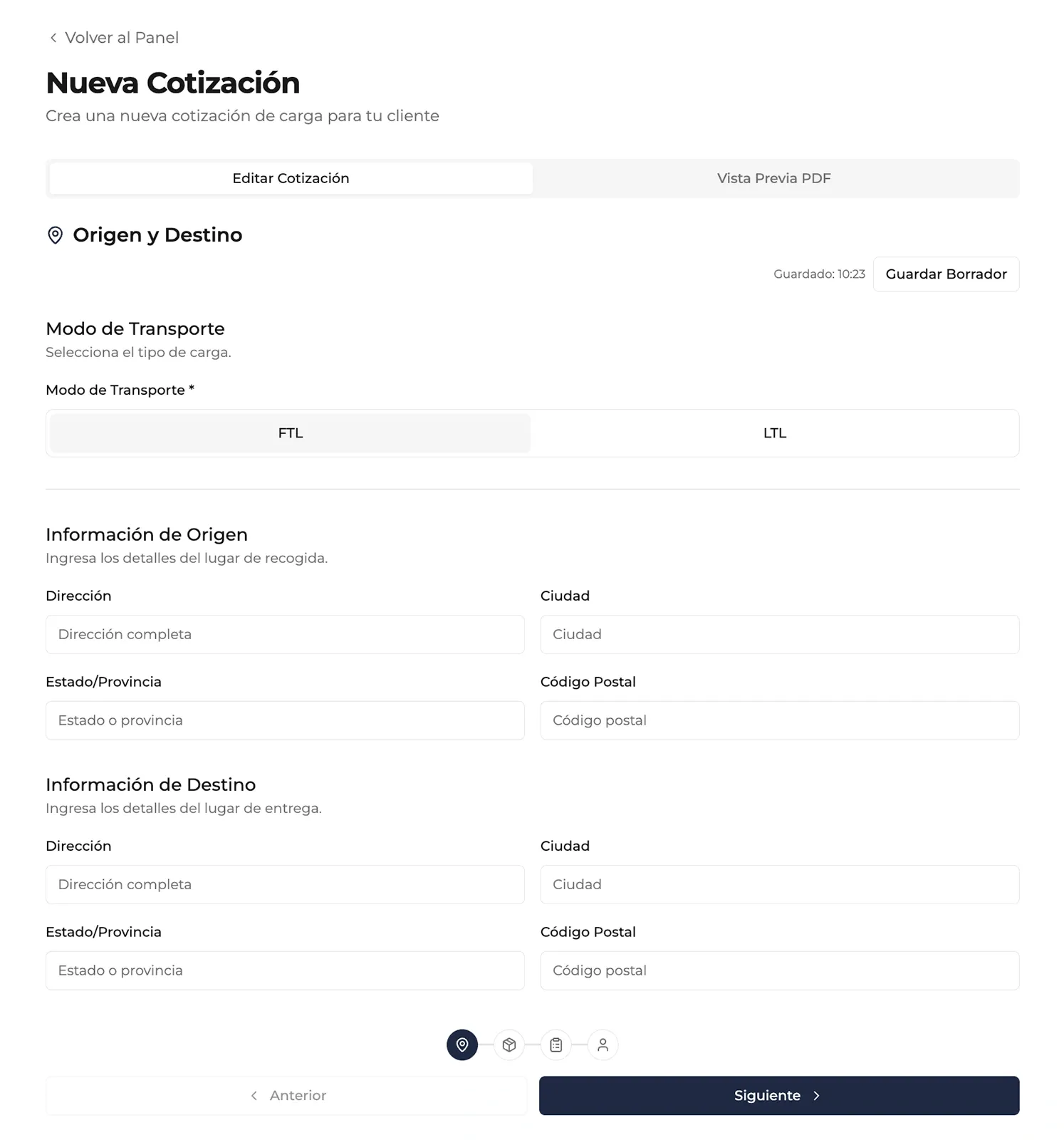 Formulario de cotización en Potenza.