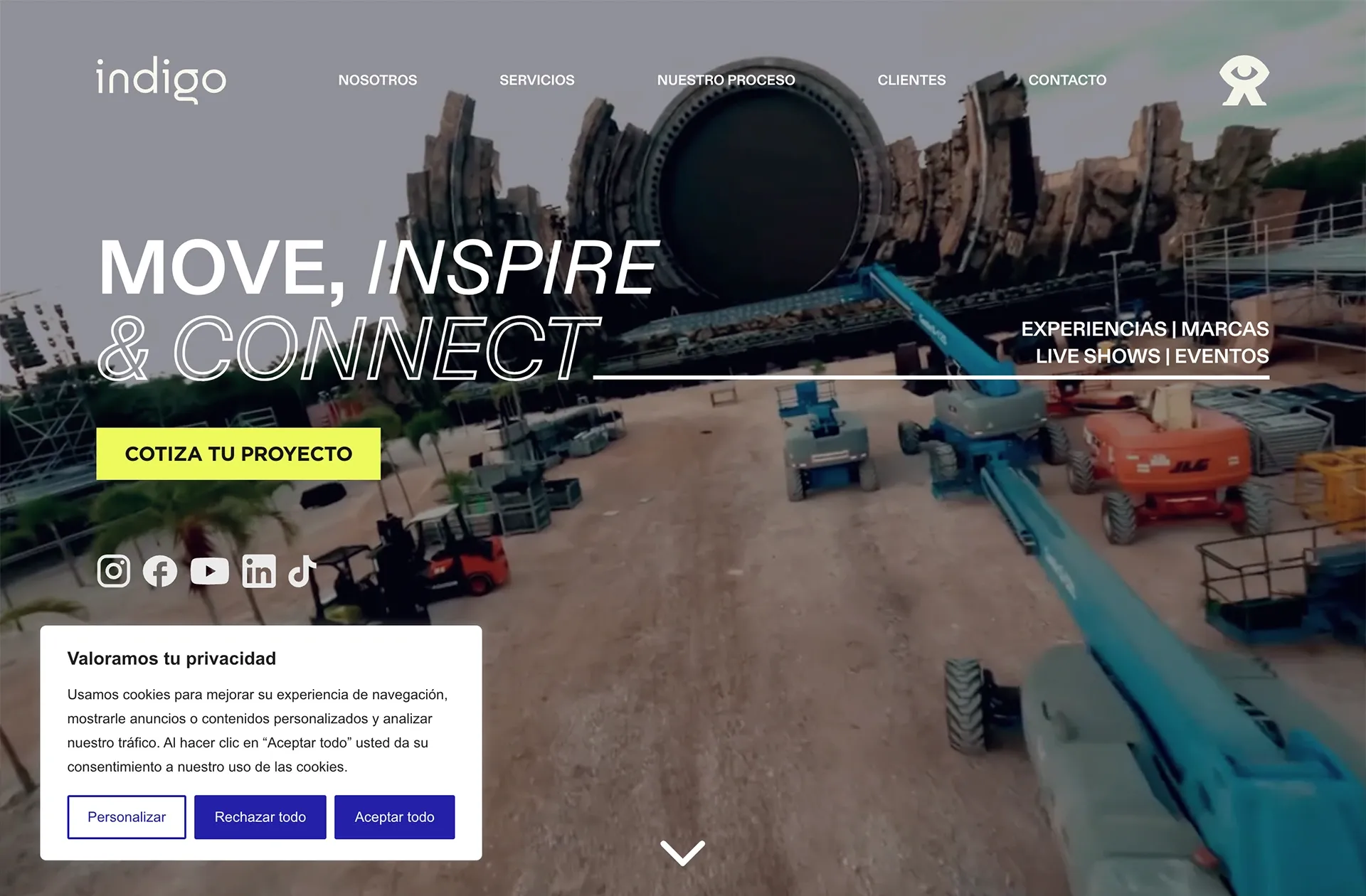 Sitio web Indigo · Indigo