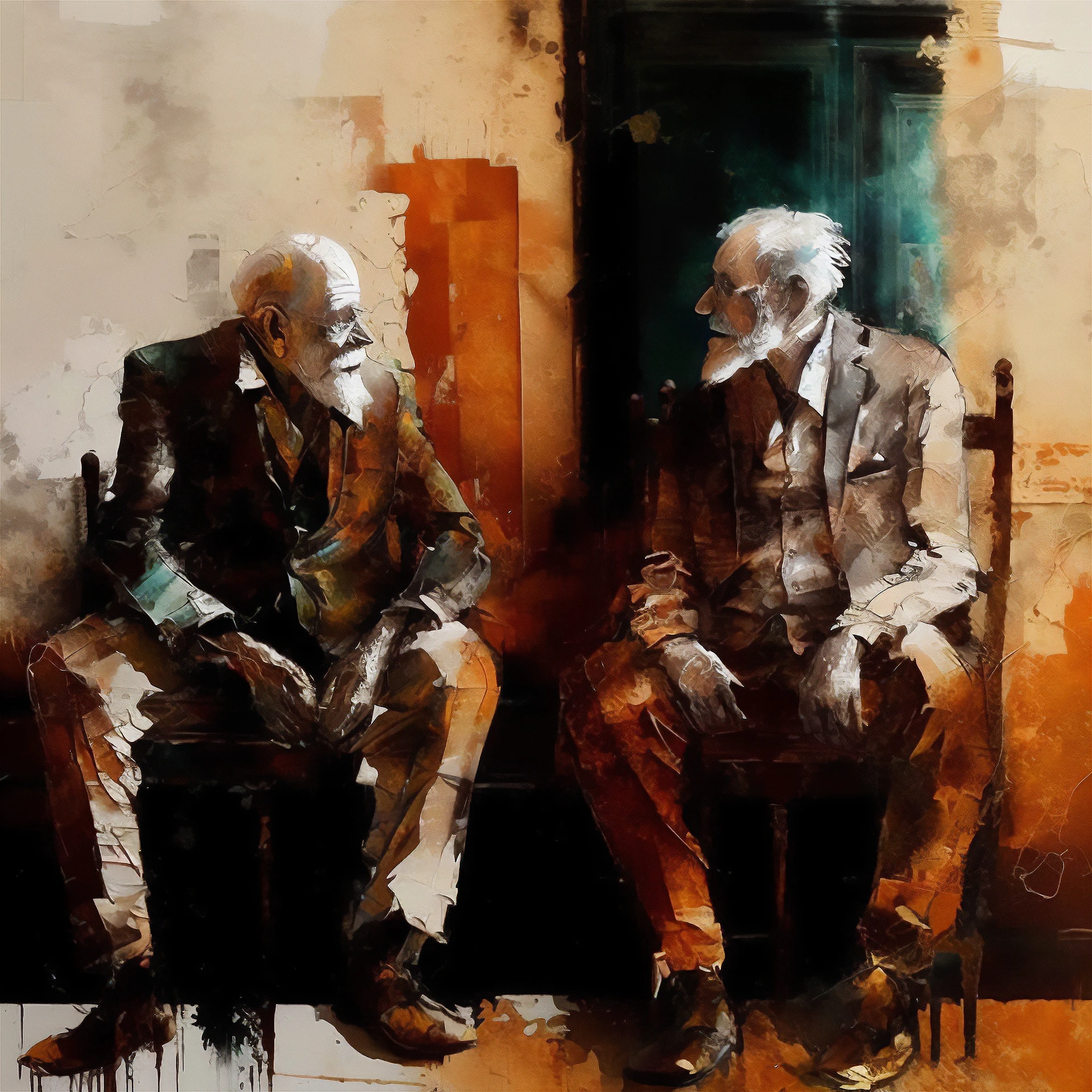 Homenaje visual a Jung y Freud explorando psicoanálisis