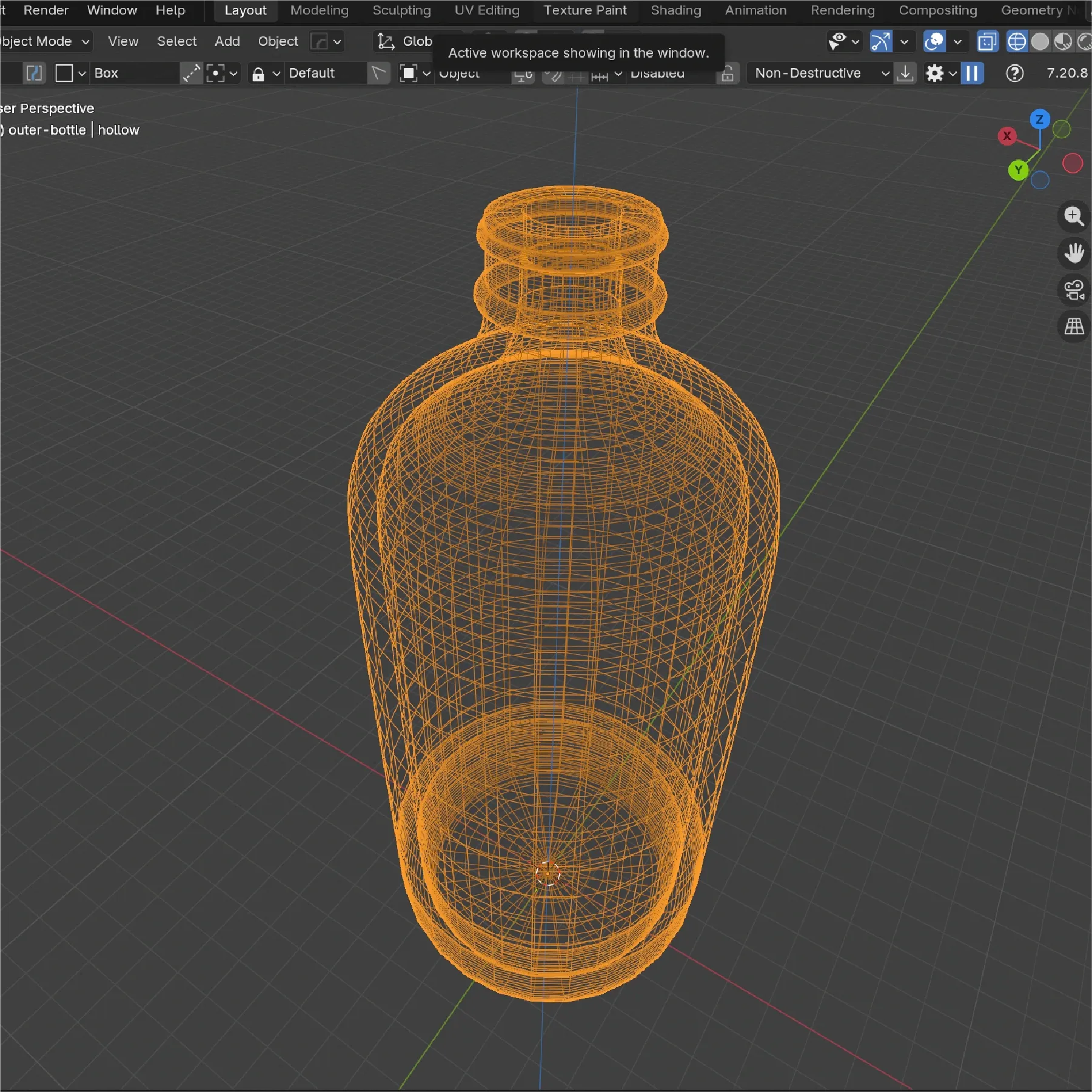 Modelado de botella en Blender - paso 03