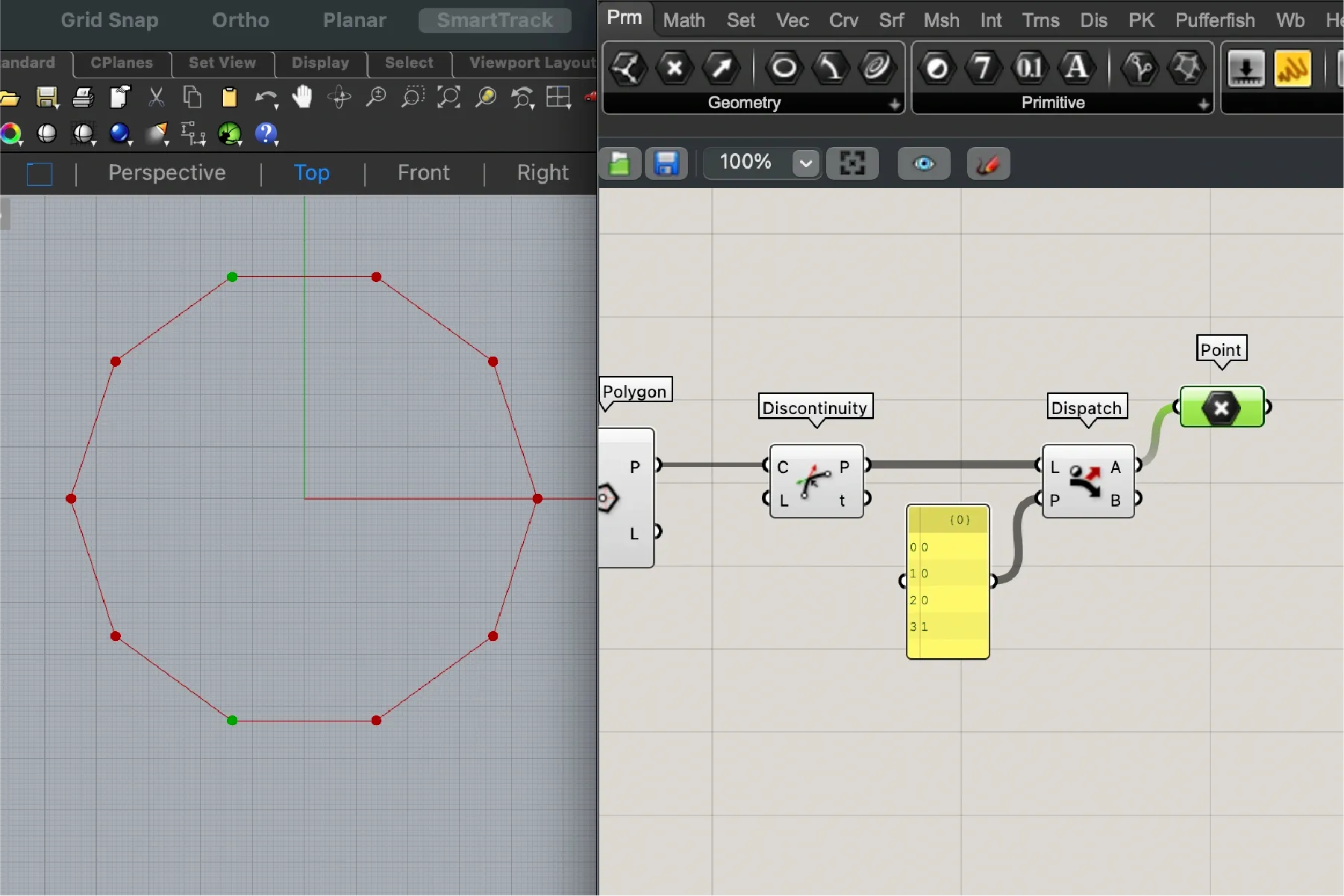Orientación del polígono base en Grasshopper