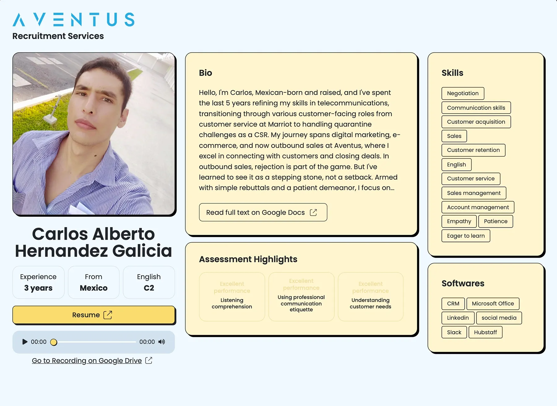 Automatización de reclutamiento · Aventus