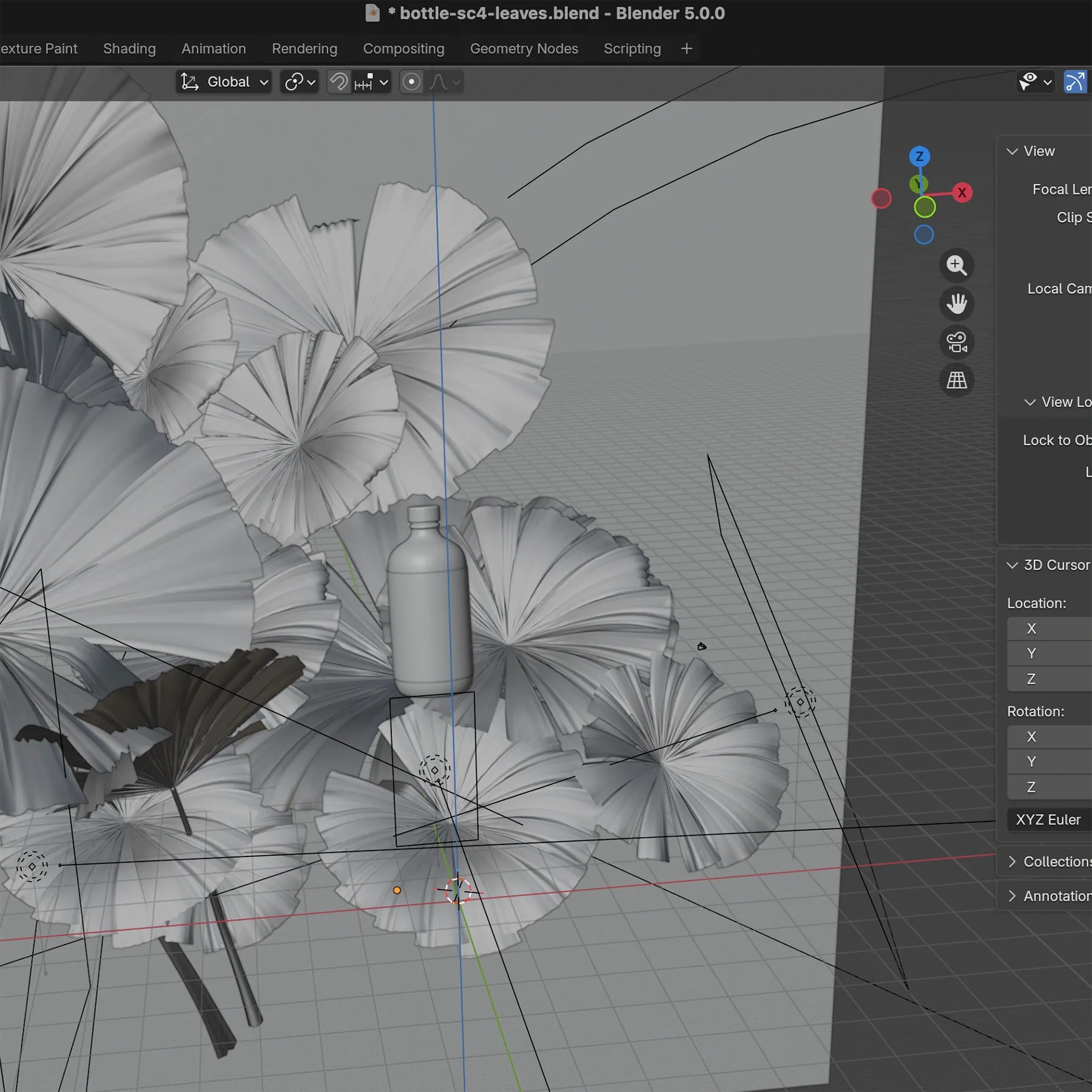 Captura de pantalla de escena en Blender
