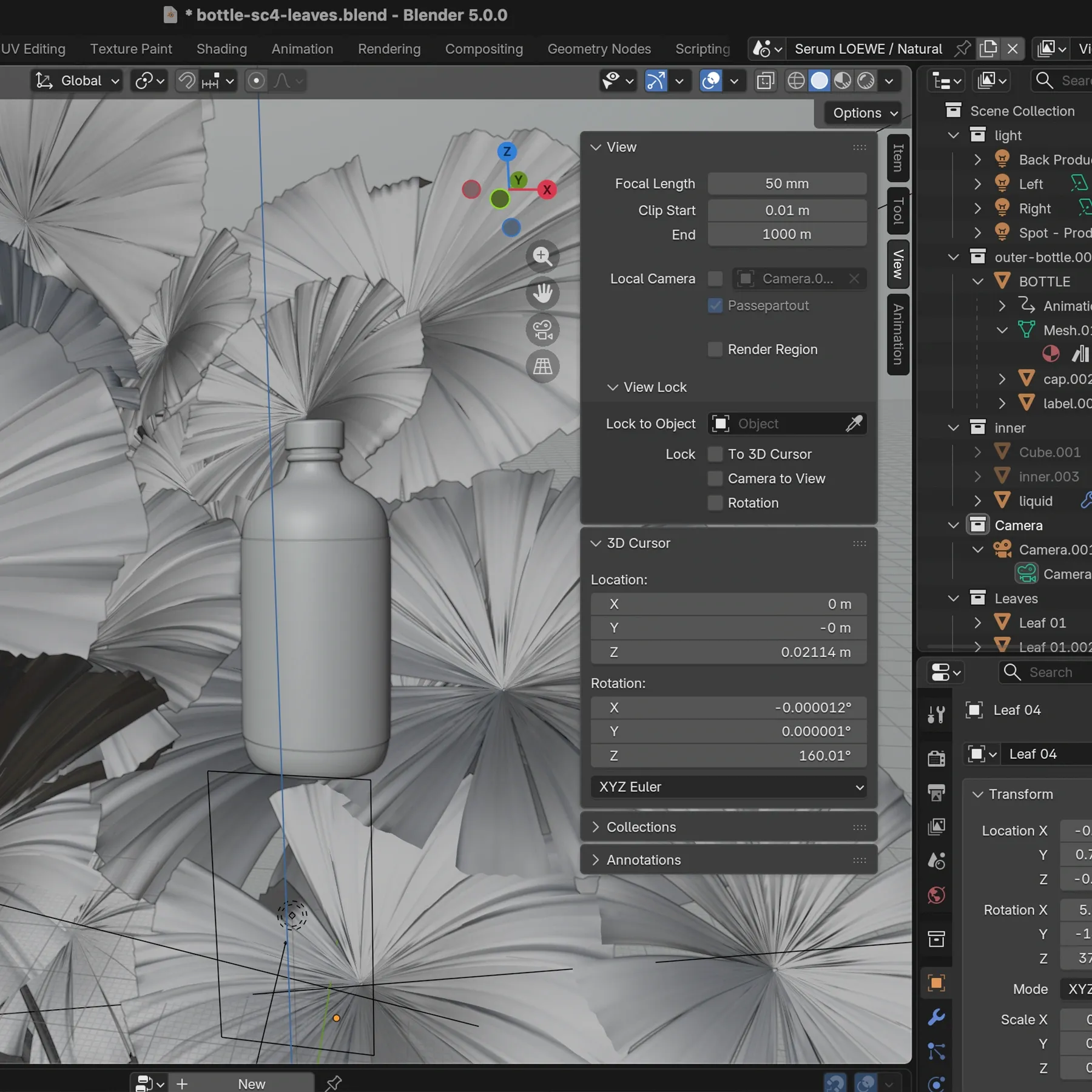 Captura de pantalla de escena en Blender