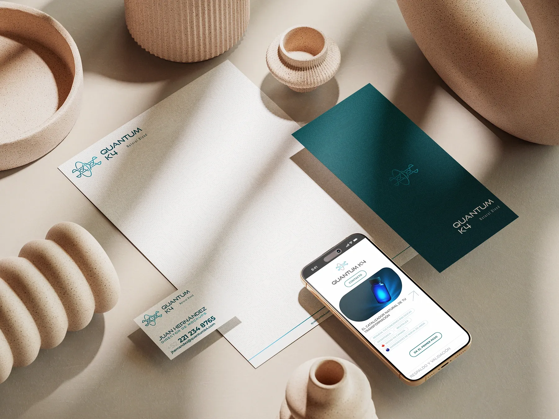 Papelería corporativa de Quantum K4